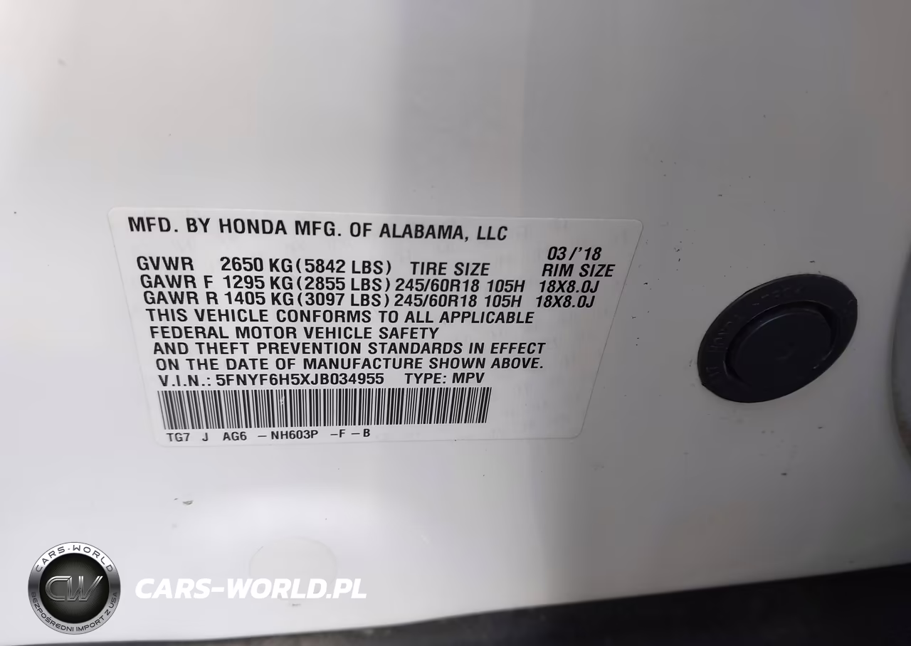 2018 Honda Pilot Ex-L VIN:5FNYF6H5XJB034955 - 9