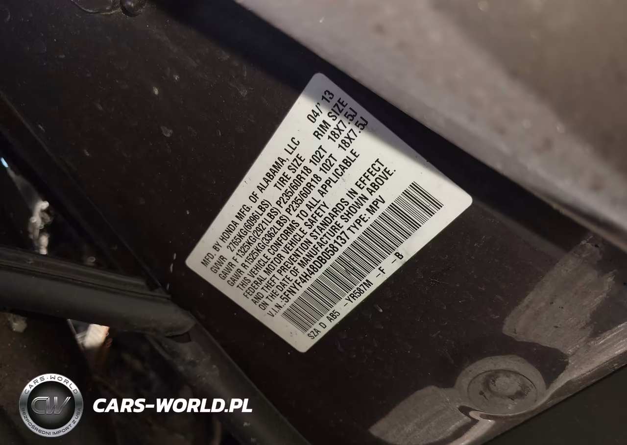 2013 Honda Pilot Ex VIN:5FNYF4H48DB058137 - 9