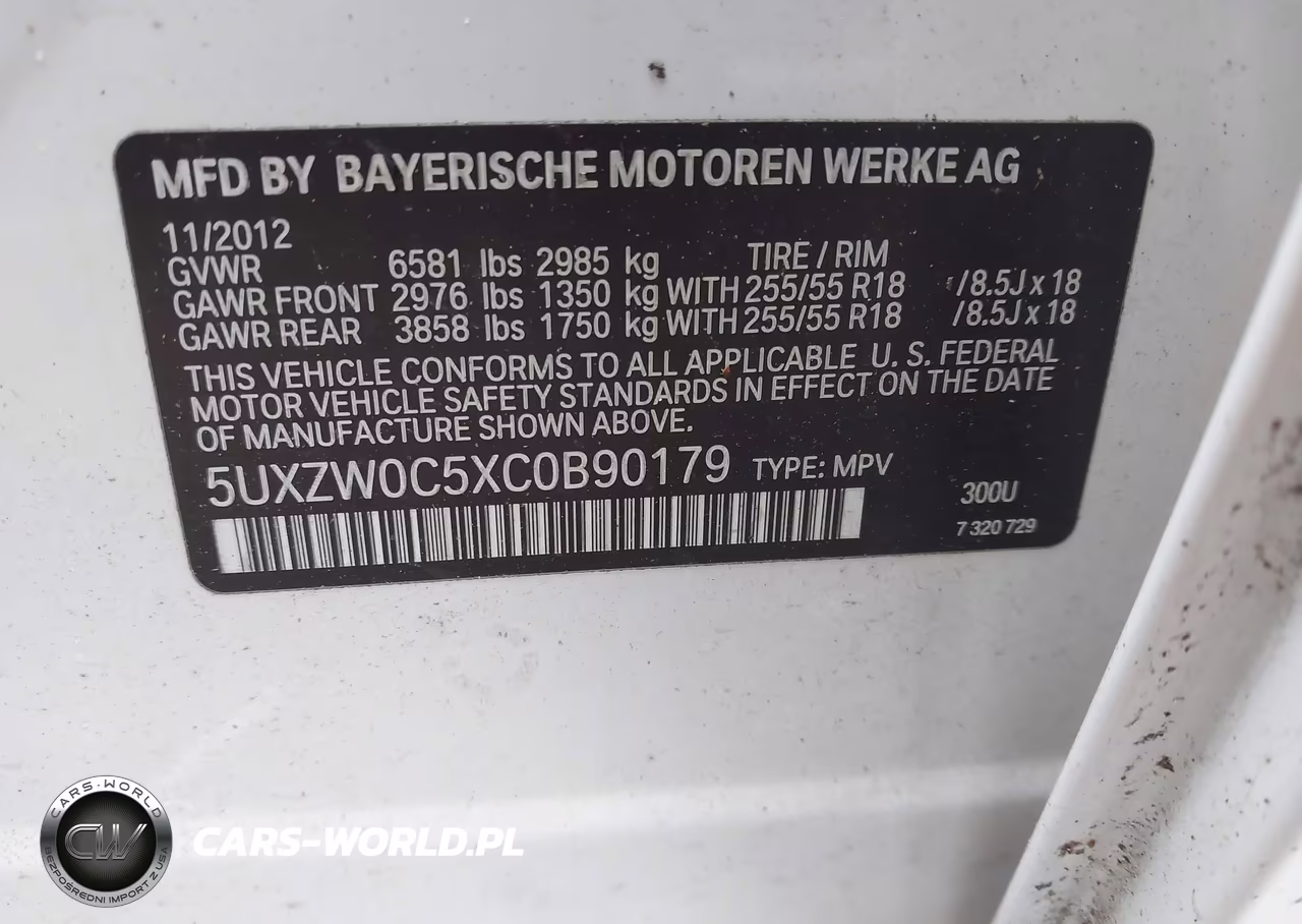 2012 BMW X5 xDrive35D VIN:5UXZW0C5XC0B90179 - 9