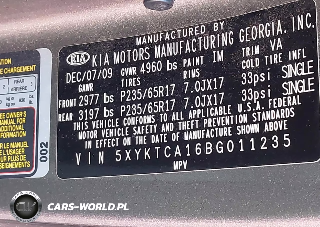 2011 Kia Sorento Lx VIN:5XYKTCA16BG011235 - 9
