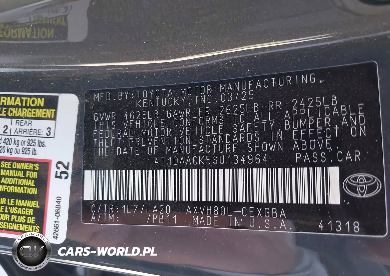 2025 Toyota Camry Xle VIN:4T1DAACK5SU134964 - 9