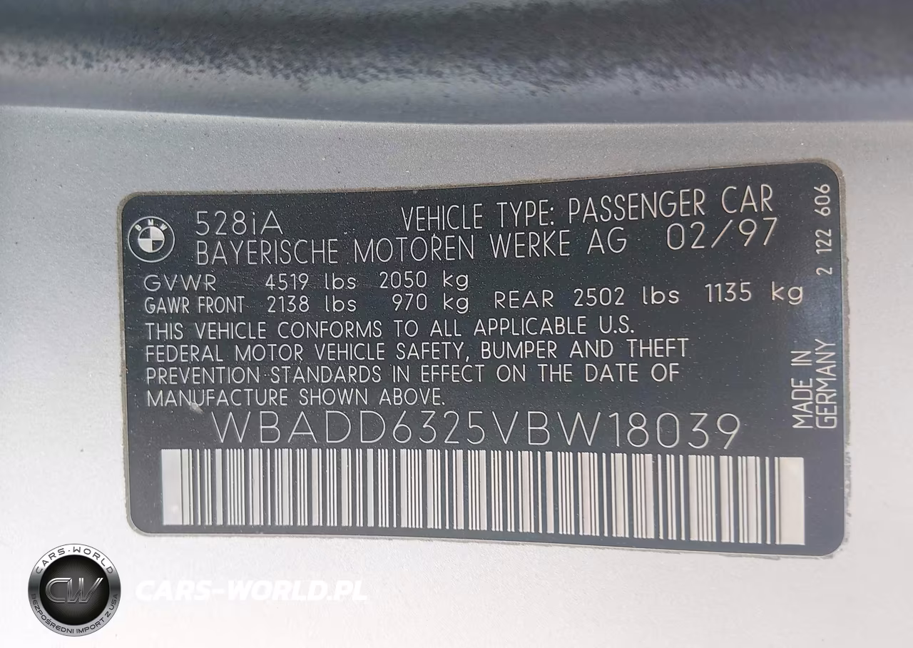1997 BMW 528I VIN:WBADD6325VBW18039 - 9