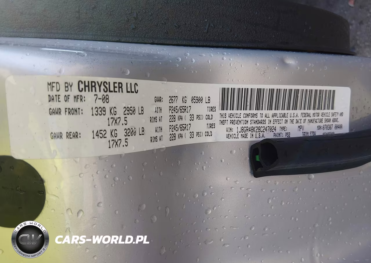2008 Jeep Grand Cherokee Laredo VIN:1J8GR48K28C247024 - 9