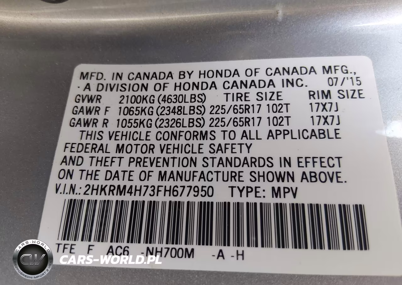 2015 Honda Cr-V Ex-L VIN:2HKRM4H73FH677950 - 9