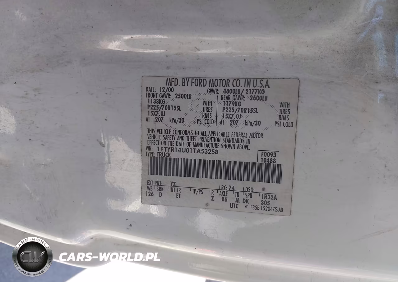 2001 Ford Ranger Edge-Xl-Xlt VIN:1FTYR14U01TA53258 - 9