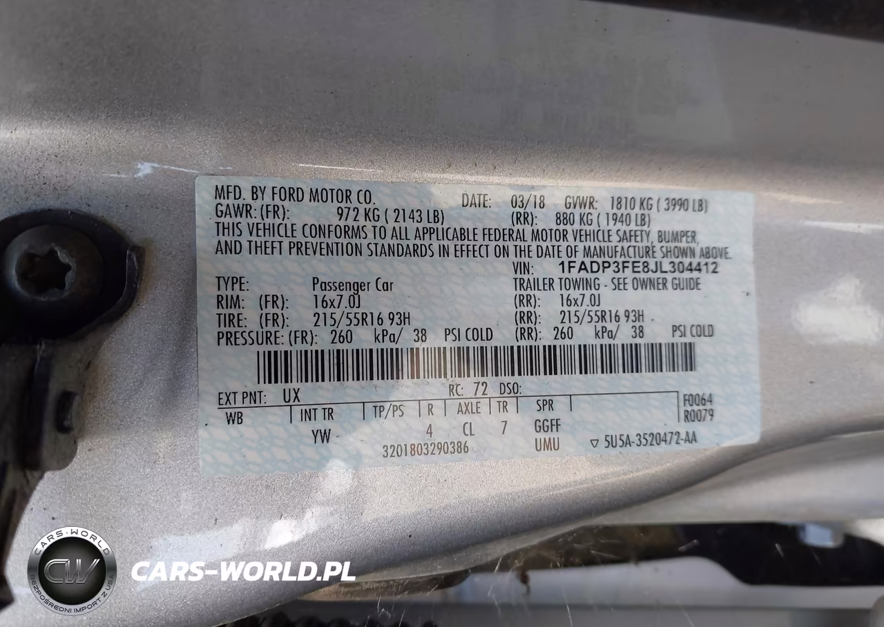 2018 Ford Focus Se VIN:1FADP3FE8JL304412 - 9