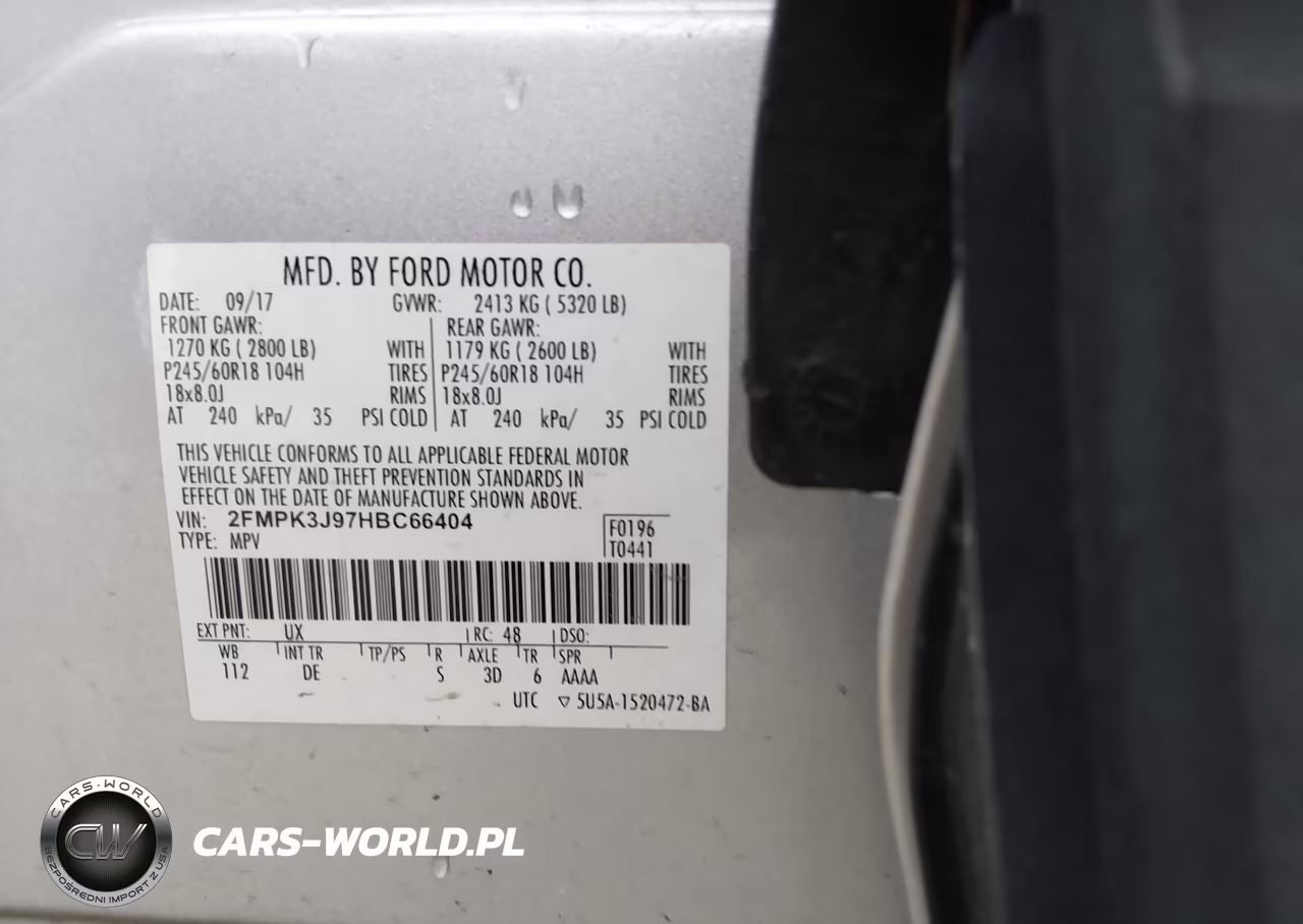2017 Ford Edge Sel VIN:2FMPK3J97HBC66404 - 9