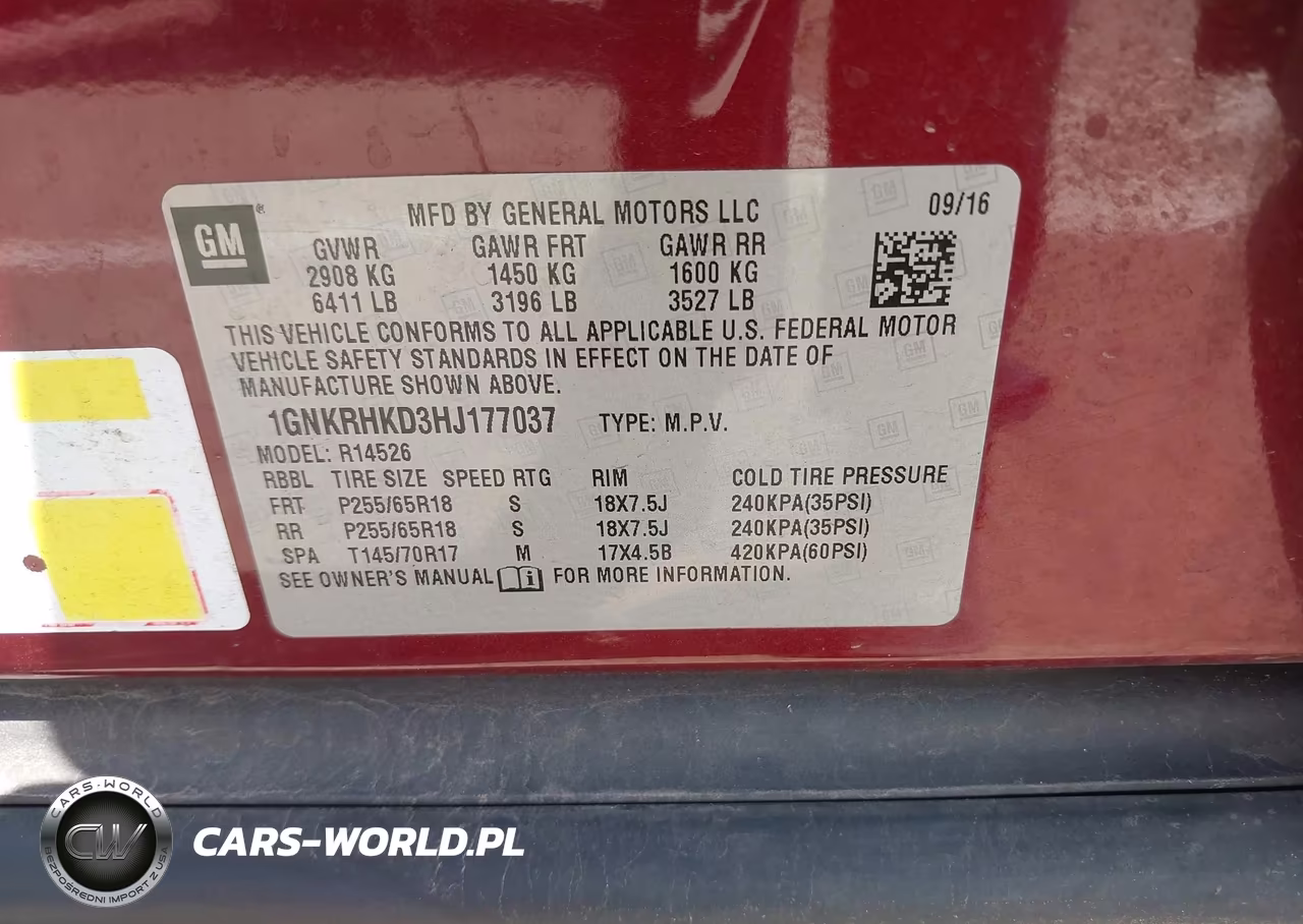 2017 Chevrolet Traverse 2Lt VIN:1GNKRHKD3HJ177037 - 9