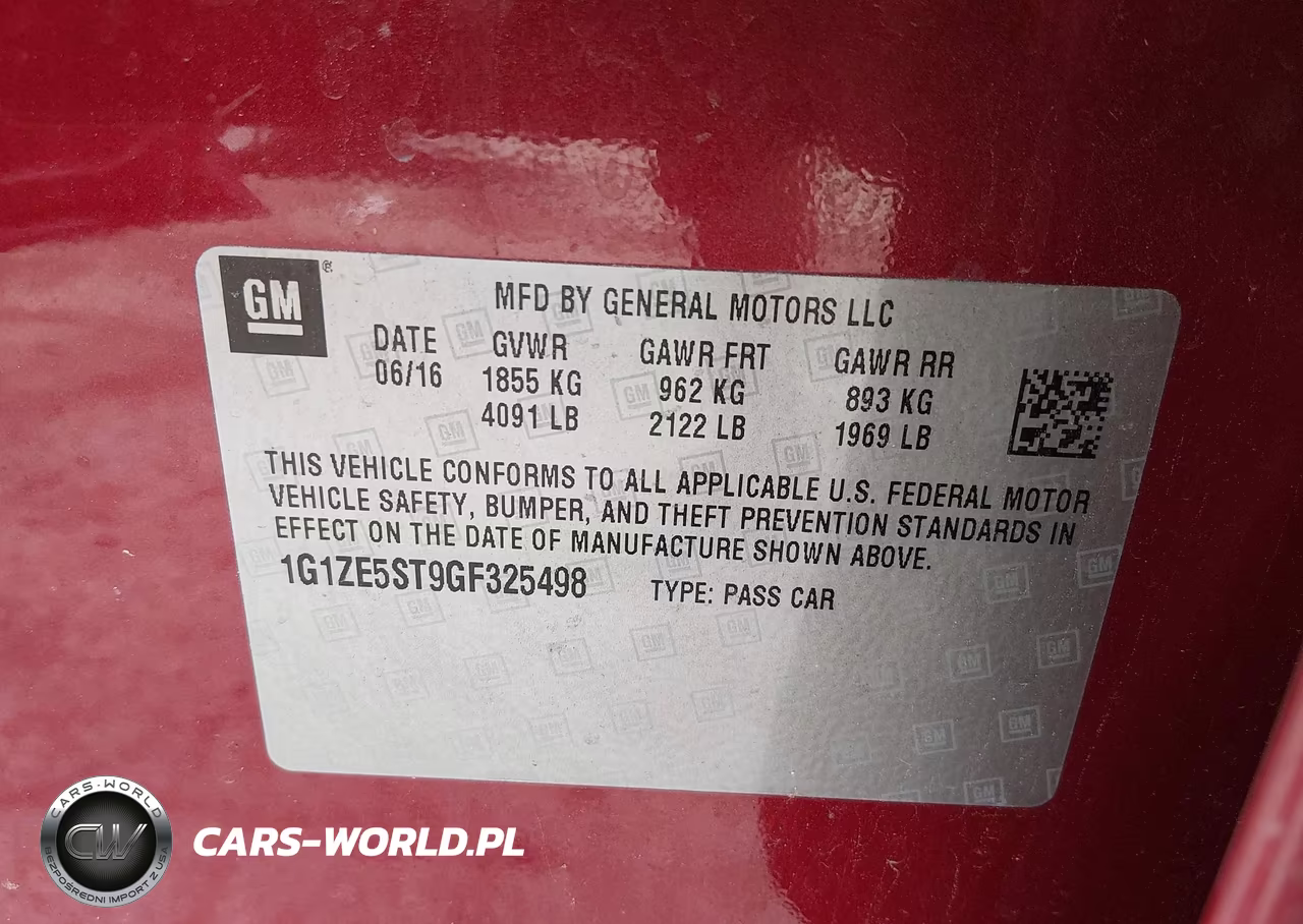 2016 Chevrolet Malibu 1Lt VIN:1G1ZE5ST9GF325498 - 9