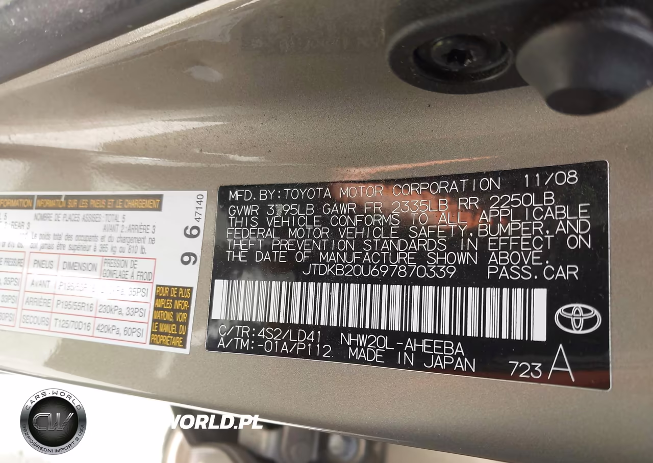 2009 Toyota Prius Touring VIN:JTDKB20U697870339 - 9