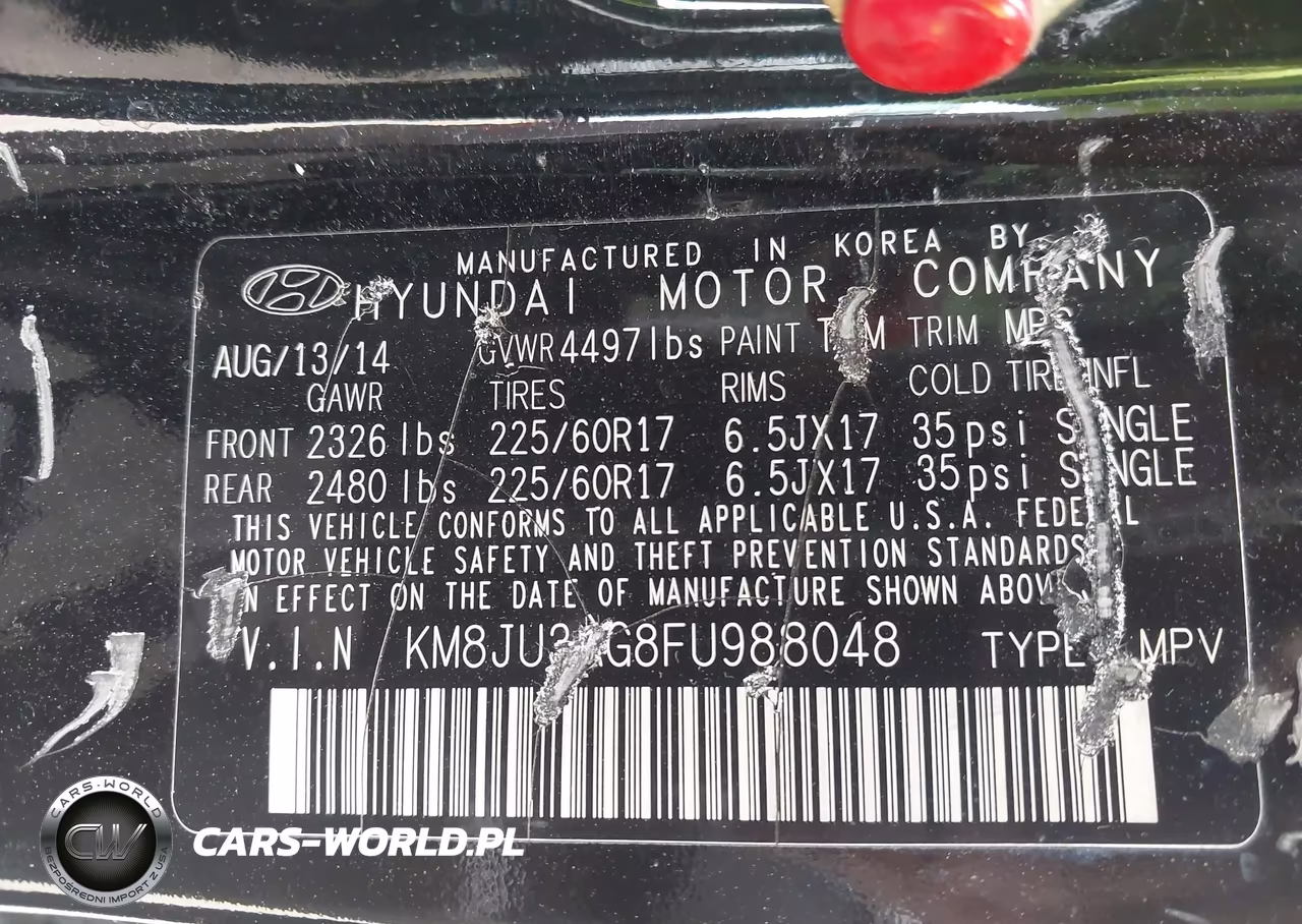 2015 Hyundai Tucson Se VIN:KM8JU3AG8FU988048 - 9