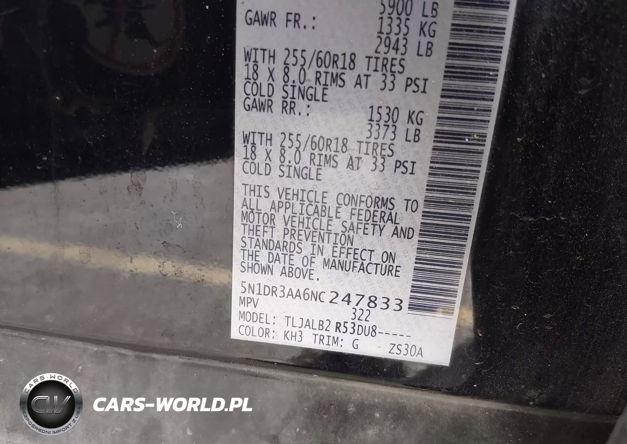 2022 Nissan Pathfinder S 2Wd VIN:5N1DR3AA6NC247833 - 9