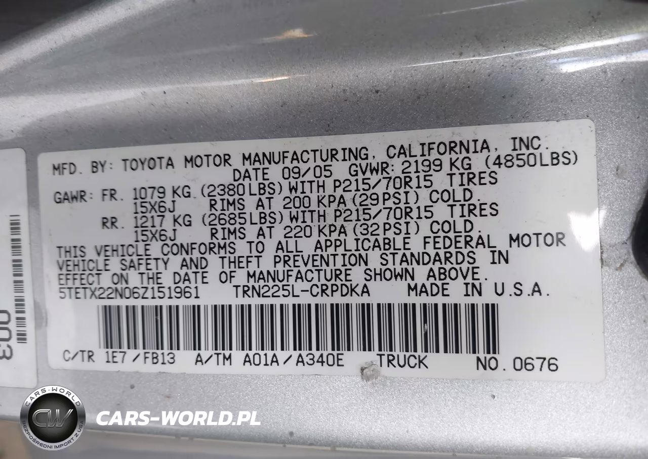 2006 Toyota Tacoma VIN:5TETX22N06Z151961 - 9
