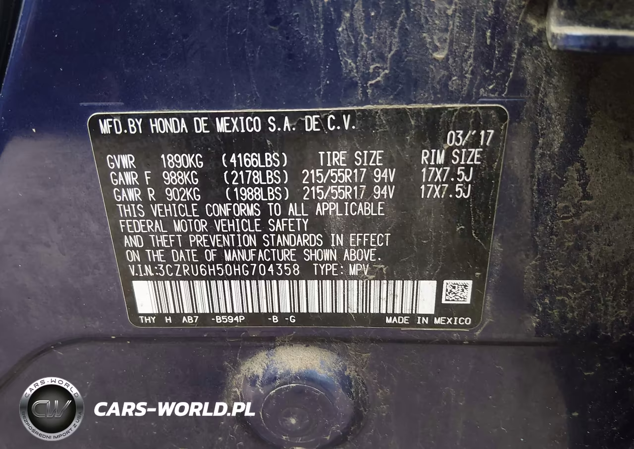 2017 Honda Hr-V Ex VIN:3CZRU6H50HG704358 - 9