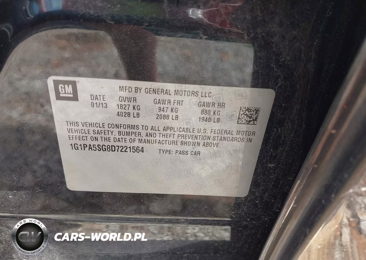 2013 Chevrolet Cruze Ls Auto VIN:1G1PA5SG8D7221564 - 9
