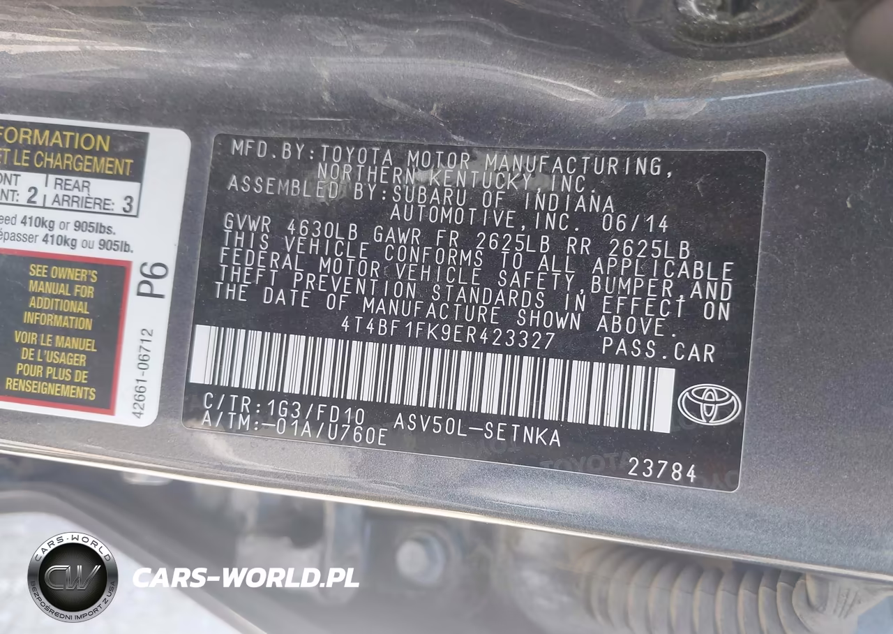 2014 Toyota Camry Le VIN:4T4BF1FK9ER423327 - 9