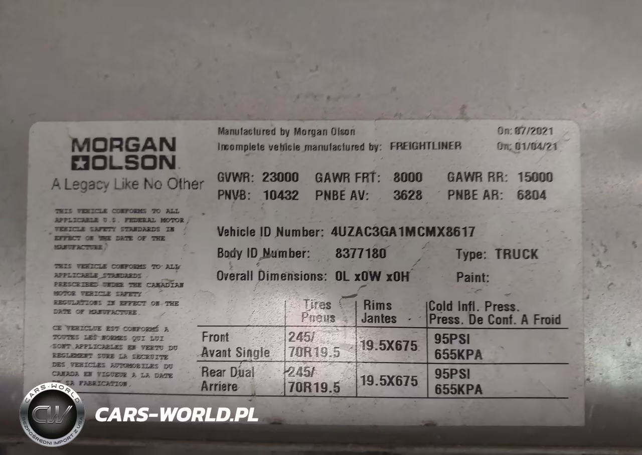 2021 Freightliner Mt55G VIN:4UZAC3GA1MCMX8617 - 9
