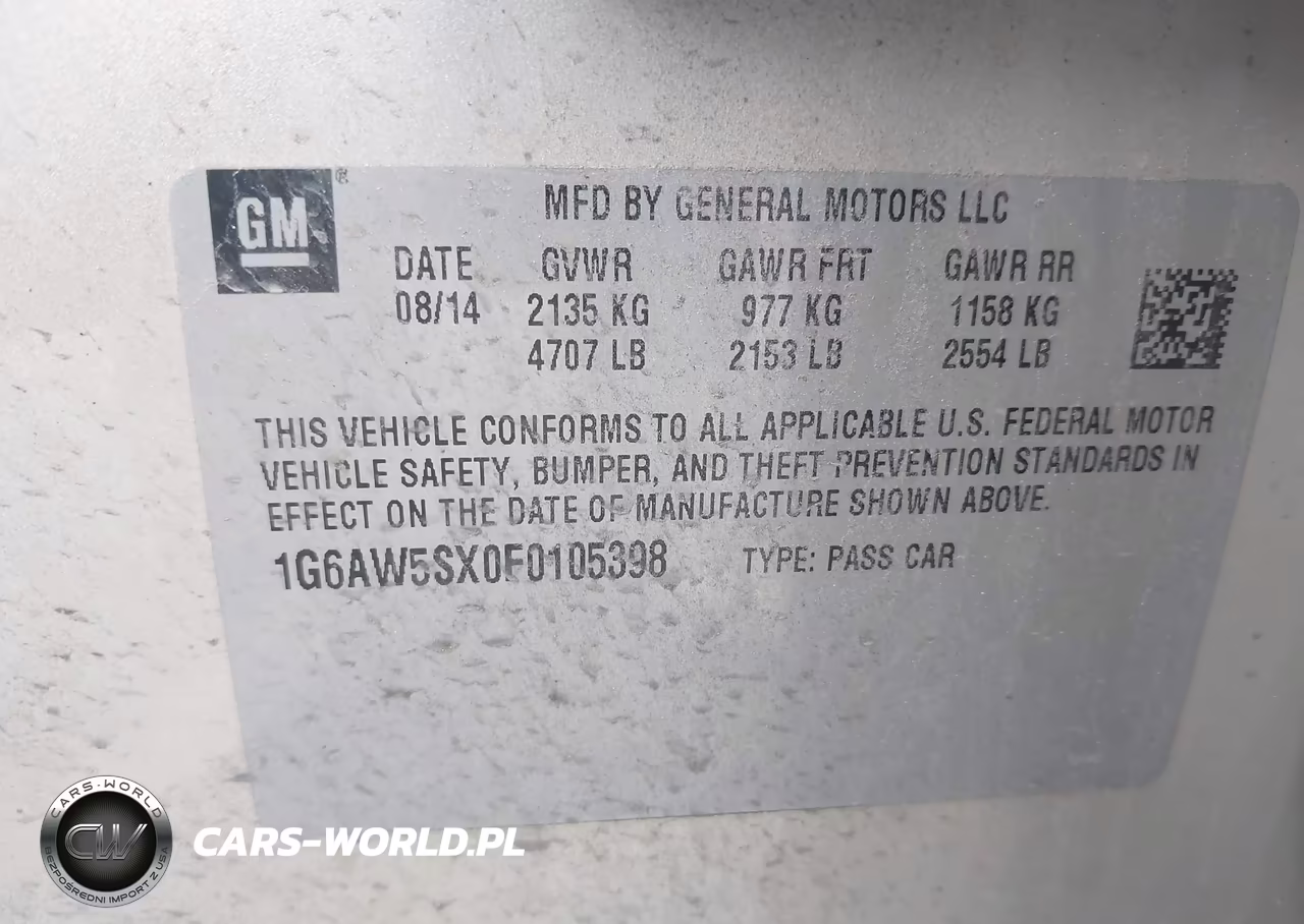 2015 Cadillac Cts Standard VIN:1G6AW5SX0F0105398 - 9
