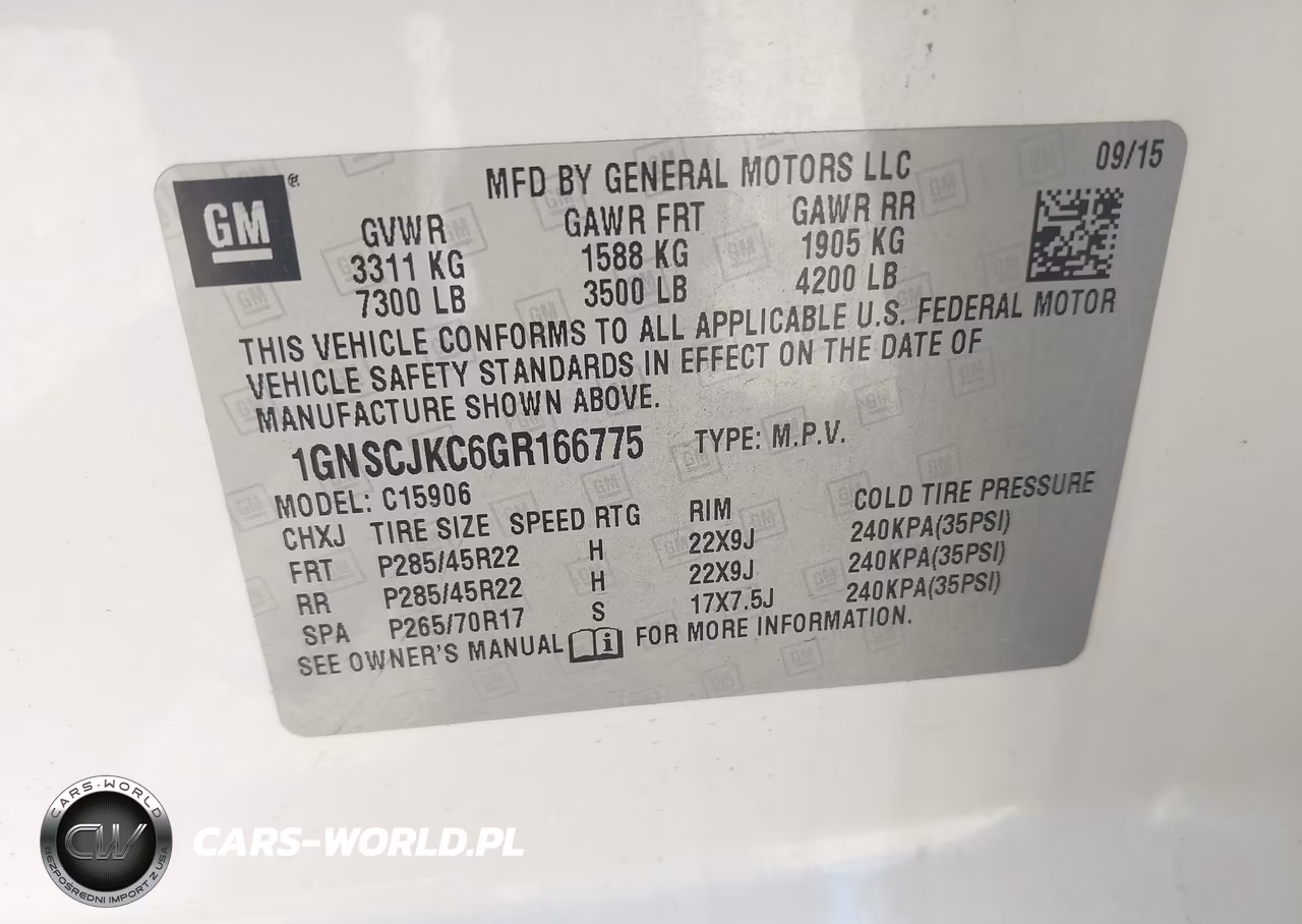 2016 Chevrolet Suburban Ltz VIN:1GNSCJKC6GR166775 - 9