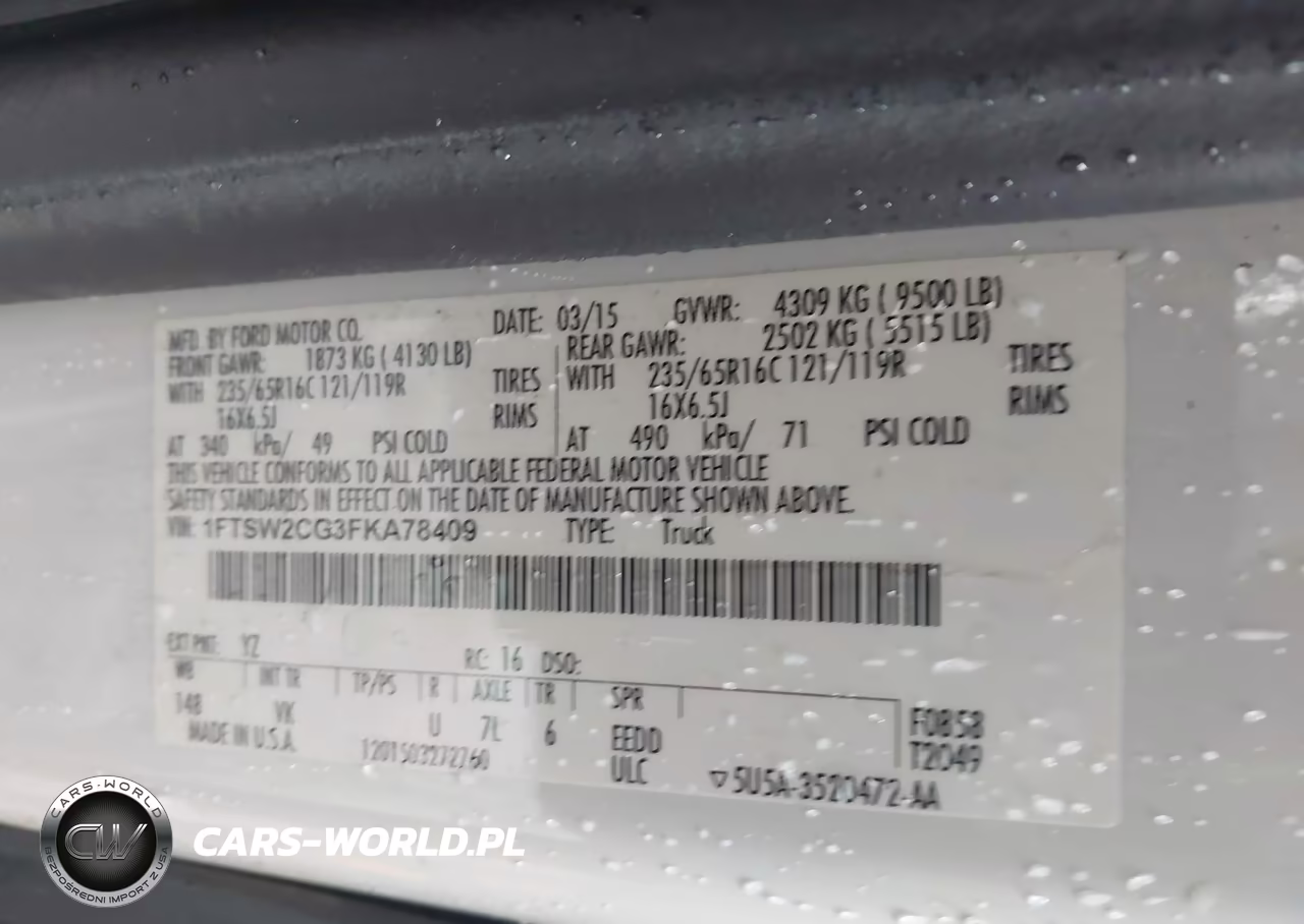 2015 Ford Transit-350 VIN:1FTSW2CG3FKA78409 - 9