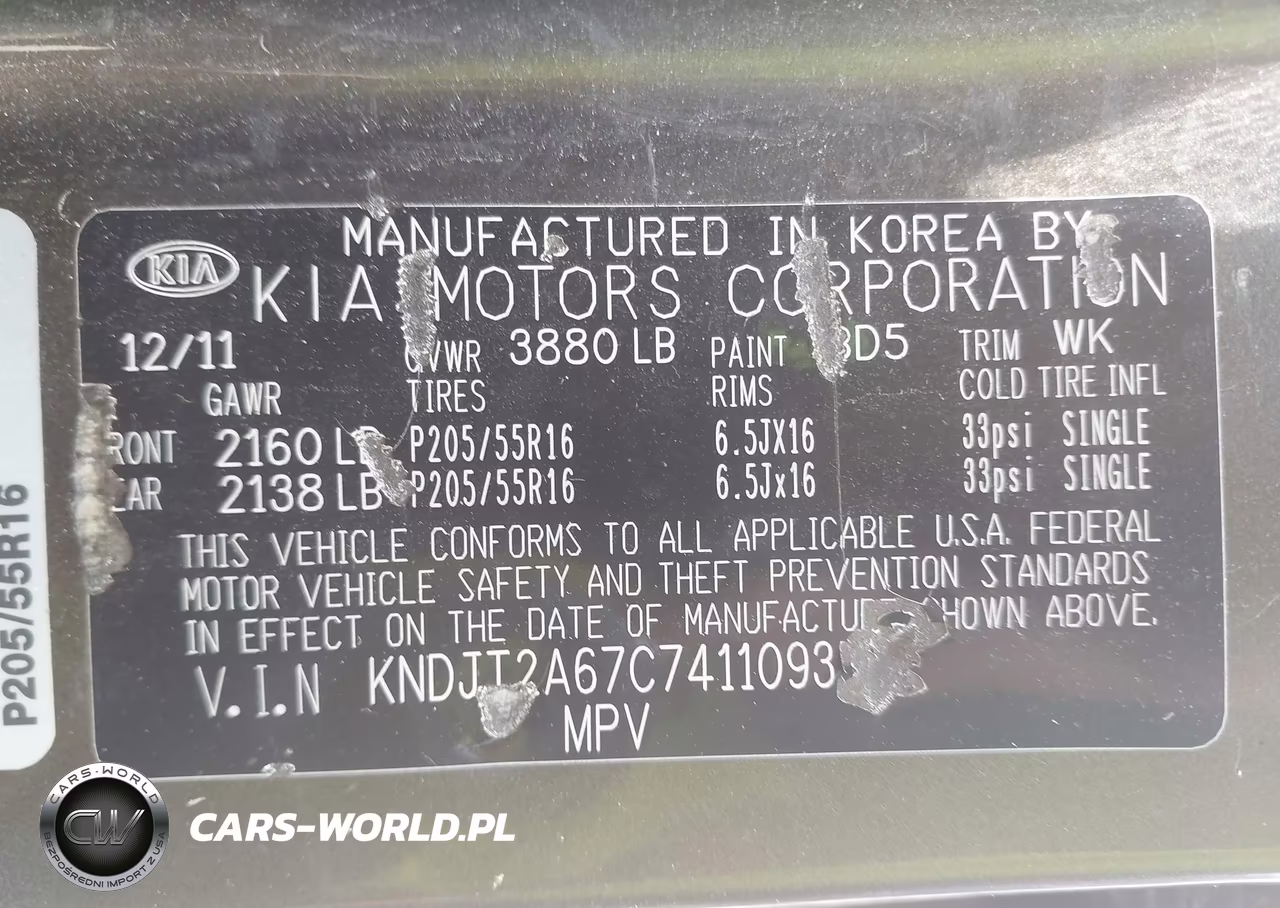 2012 Kia Soul + VIN:KNDJT2A67C7411093 - 9