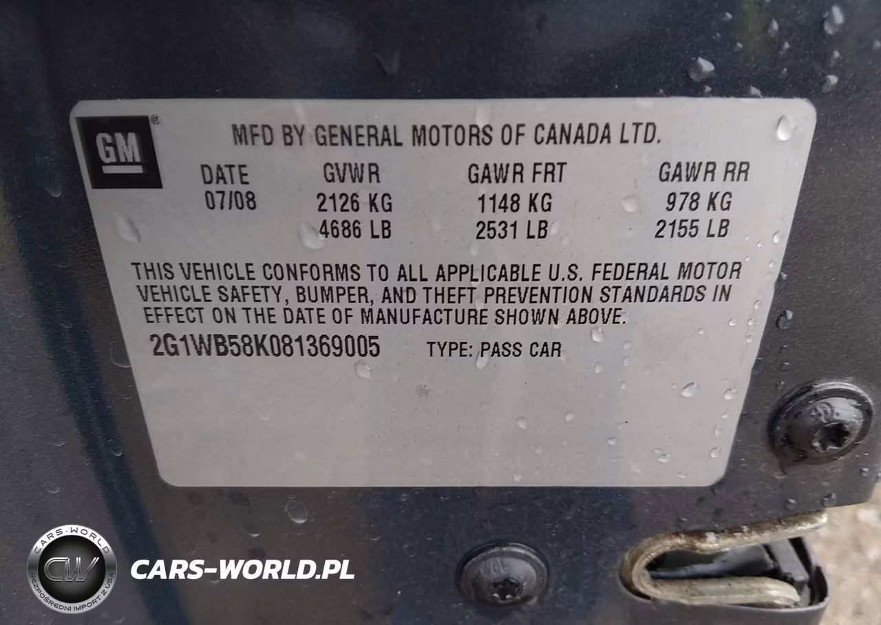 2008 Chevrolet Impala Ls VIN:2G1WB58K081369005 - 9