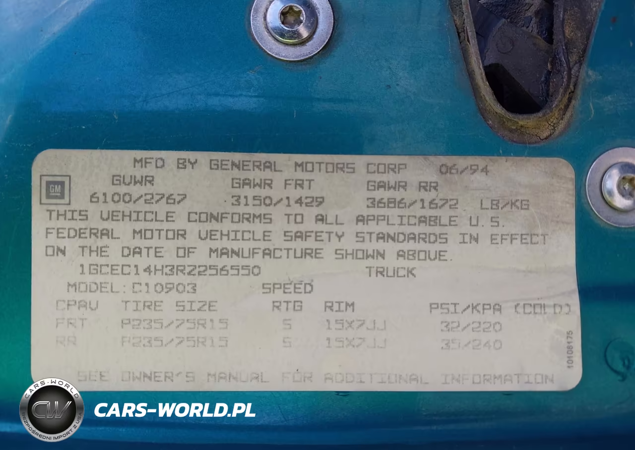 1994 Chevrolet Gmt-400 C1500 VIN:1GCEC14H3RZ256550 - 9