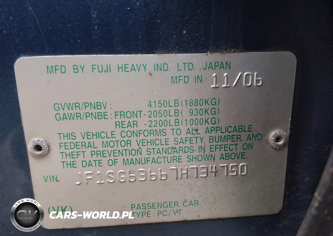 2007 Subaru Forester 2.5X VIN:JF1SG63667H734750 - 9
