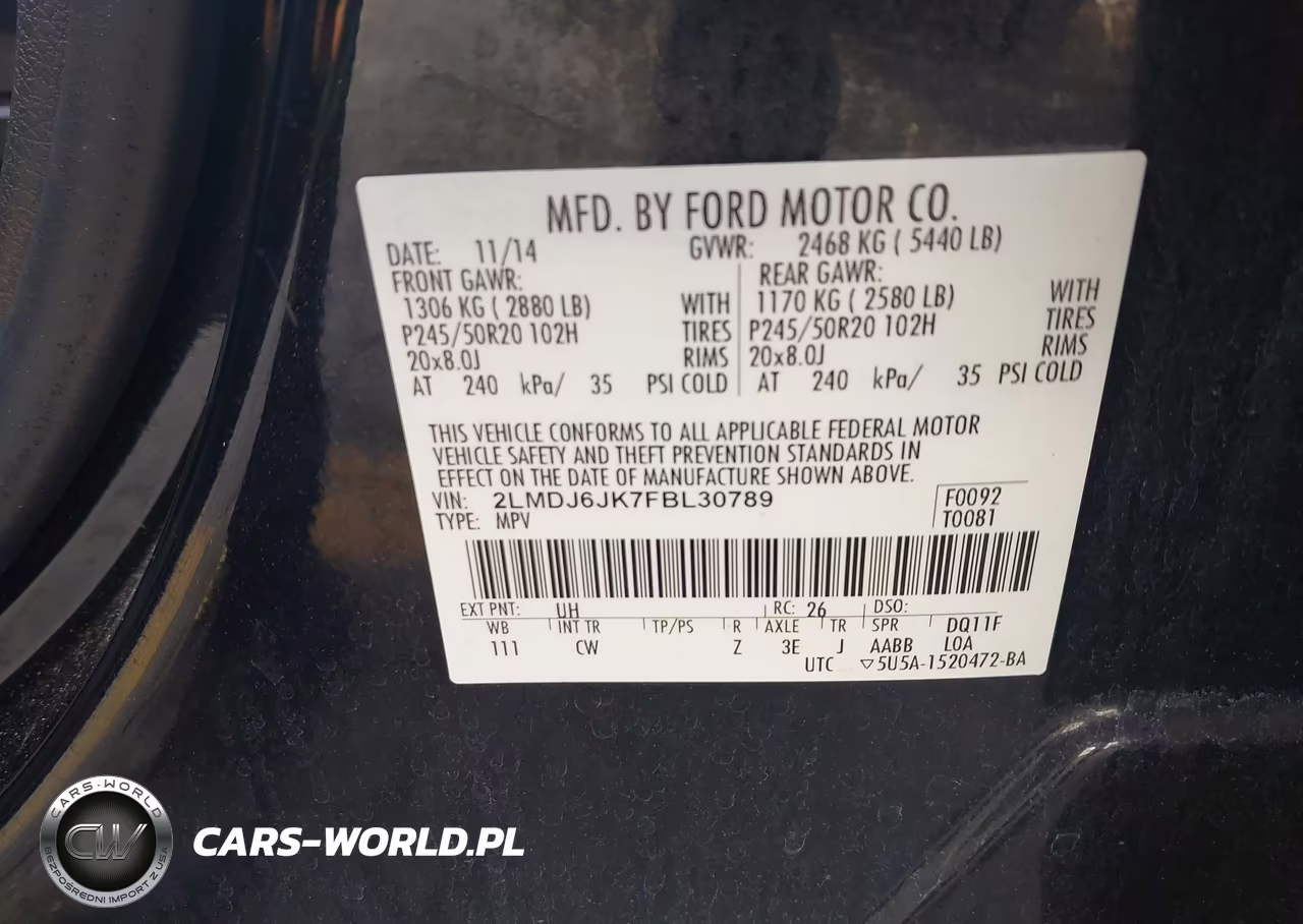 2015 Lincoln Mkx VIN:2LMDJ6JK7FBL30789 - 9