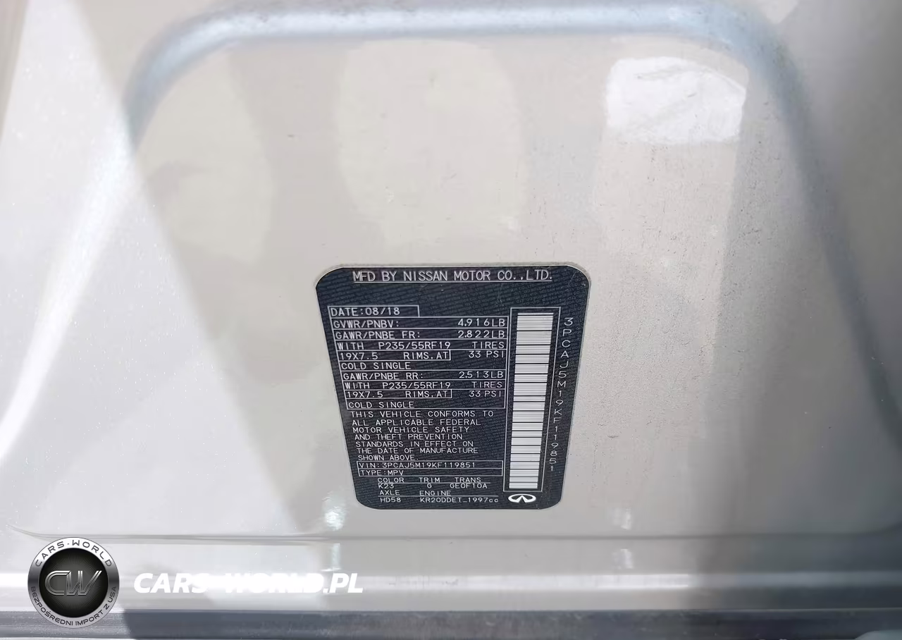 2019 Infiniti Qx50 Essential VIN:3PCAJ5M19KF119851 - 9