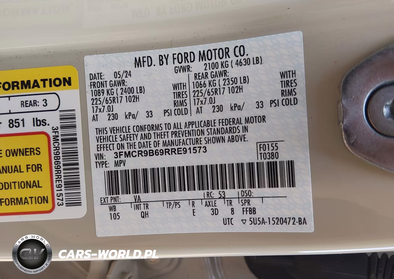 2024 Ford Bronco Sport Big Bend VIN:3FMCR9B69RRE91573 - 9
