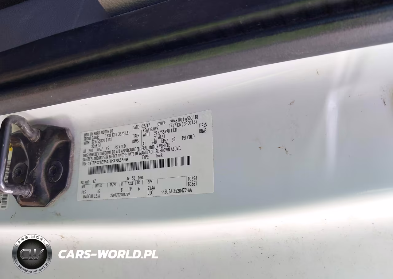 2017 Ford F-150 Xl VIN:1FTEX1EP4HKD02369 - 9