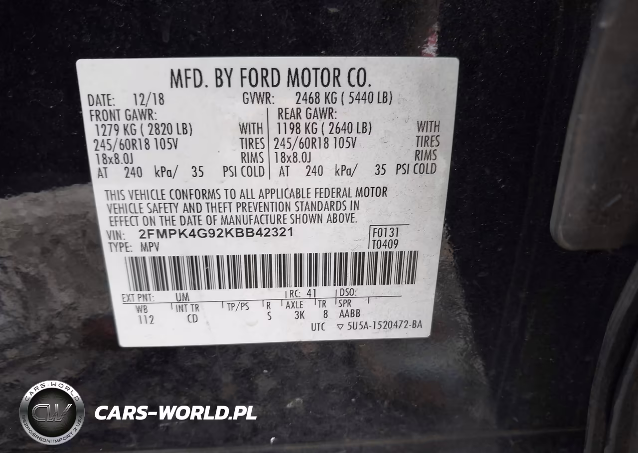 2019 Ford Edge Se VIN:2FMPK4G92KBB42321 - 9