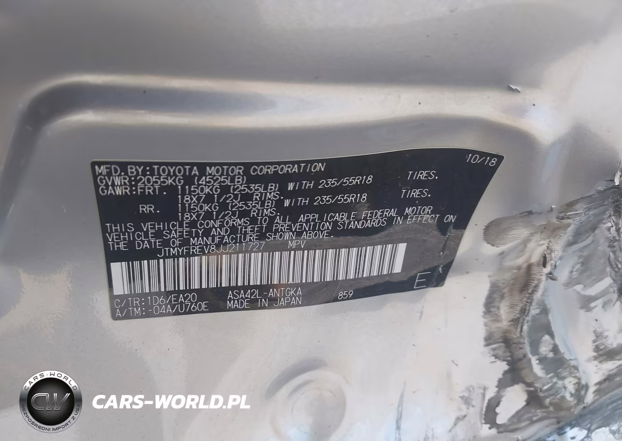 2018 Toyota Rav4 Limited VIN:JTMYFREV8JJ211727 - 9