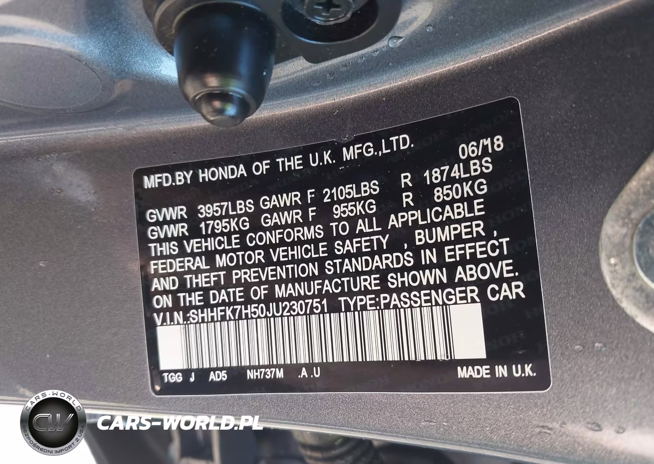 2018 Honda Civic Ex VIN:SHHFK7H50JU230751 - 9