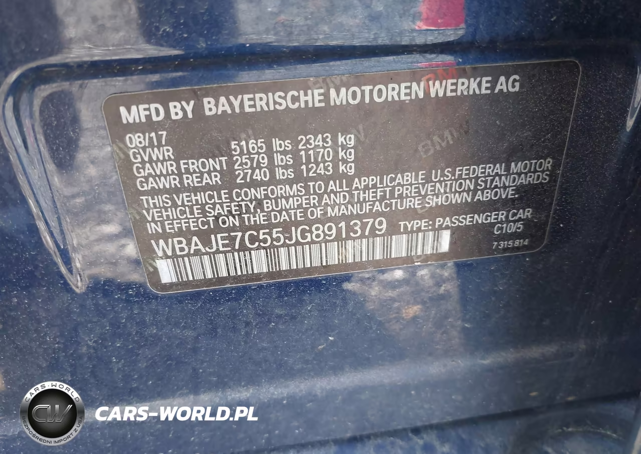 2018 BMW 540I xDrive VIN:WBAJE7C55JG891379 - 9