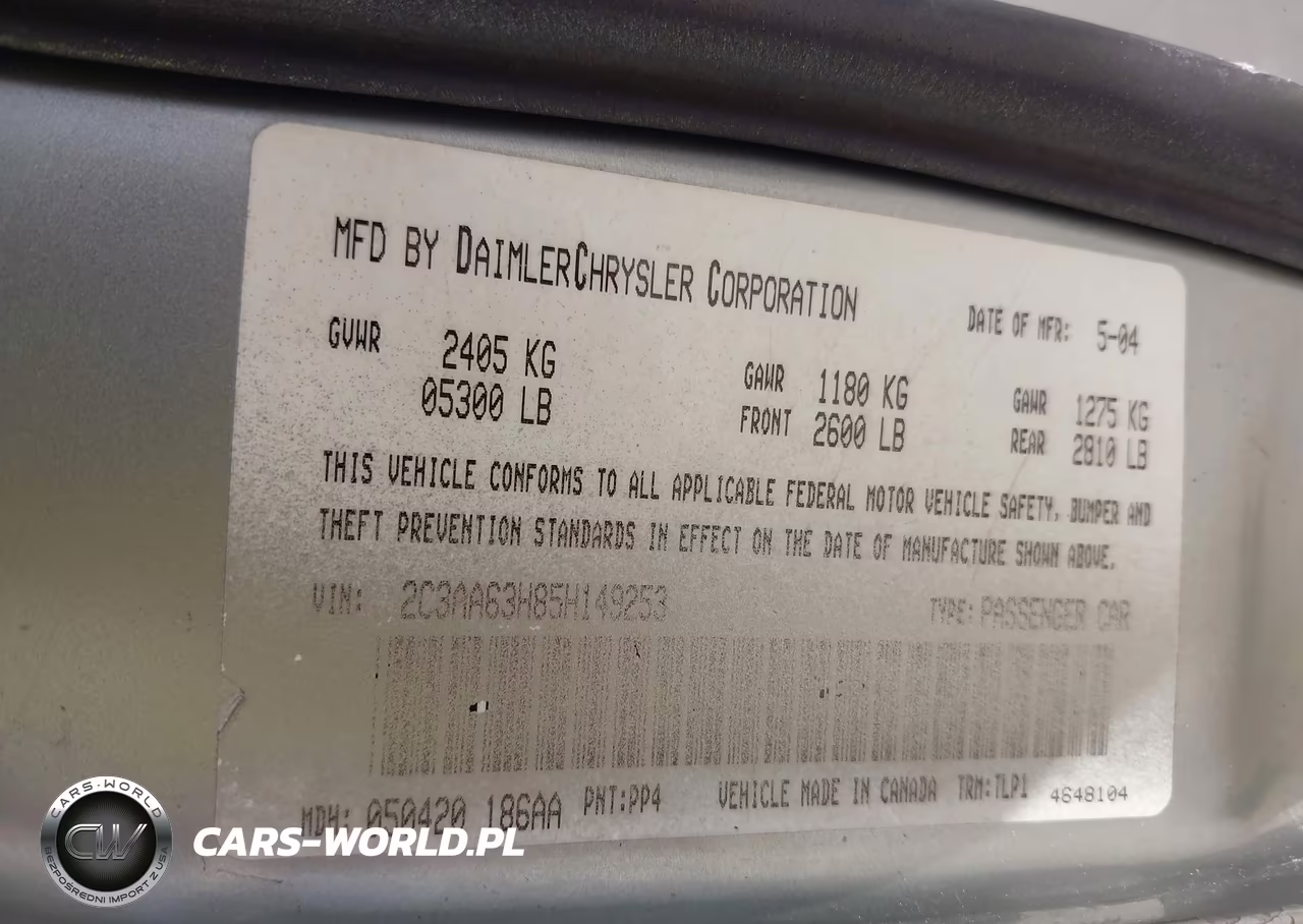 2005 Chrysler 300C VIN:2C3AA63H85H149253 - 9