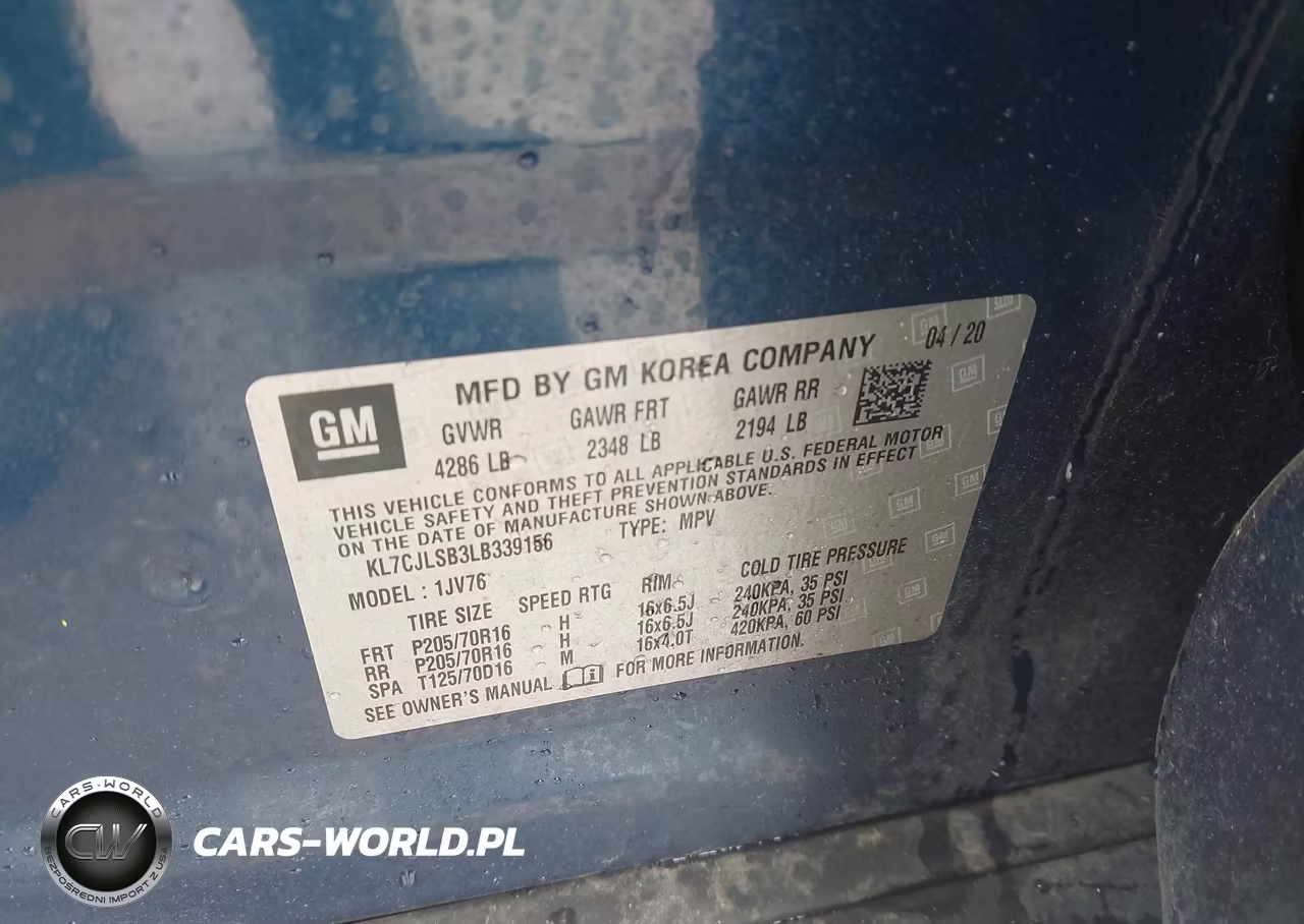 2020 Chevrolet Trax Fwd Lt VIN:KL7CJLSB3LB339156 - 9