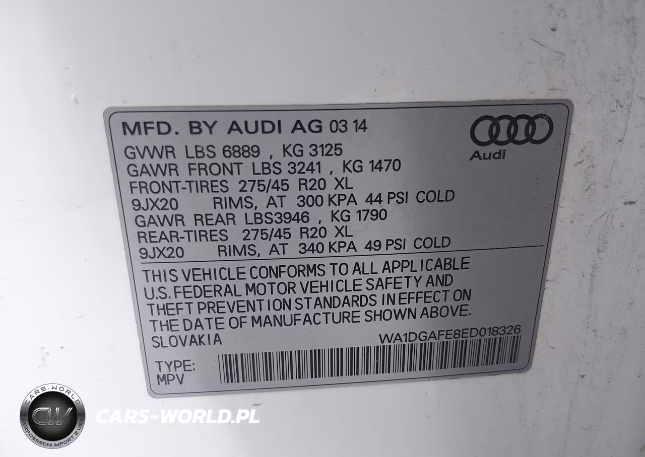 2014 Audi Q7 3.0T S Line Prestige VIN:WA1DGAFE8ED018326 - 9