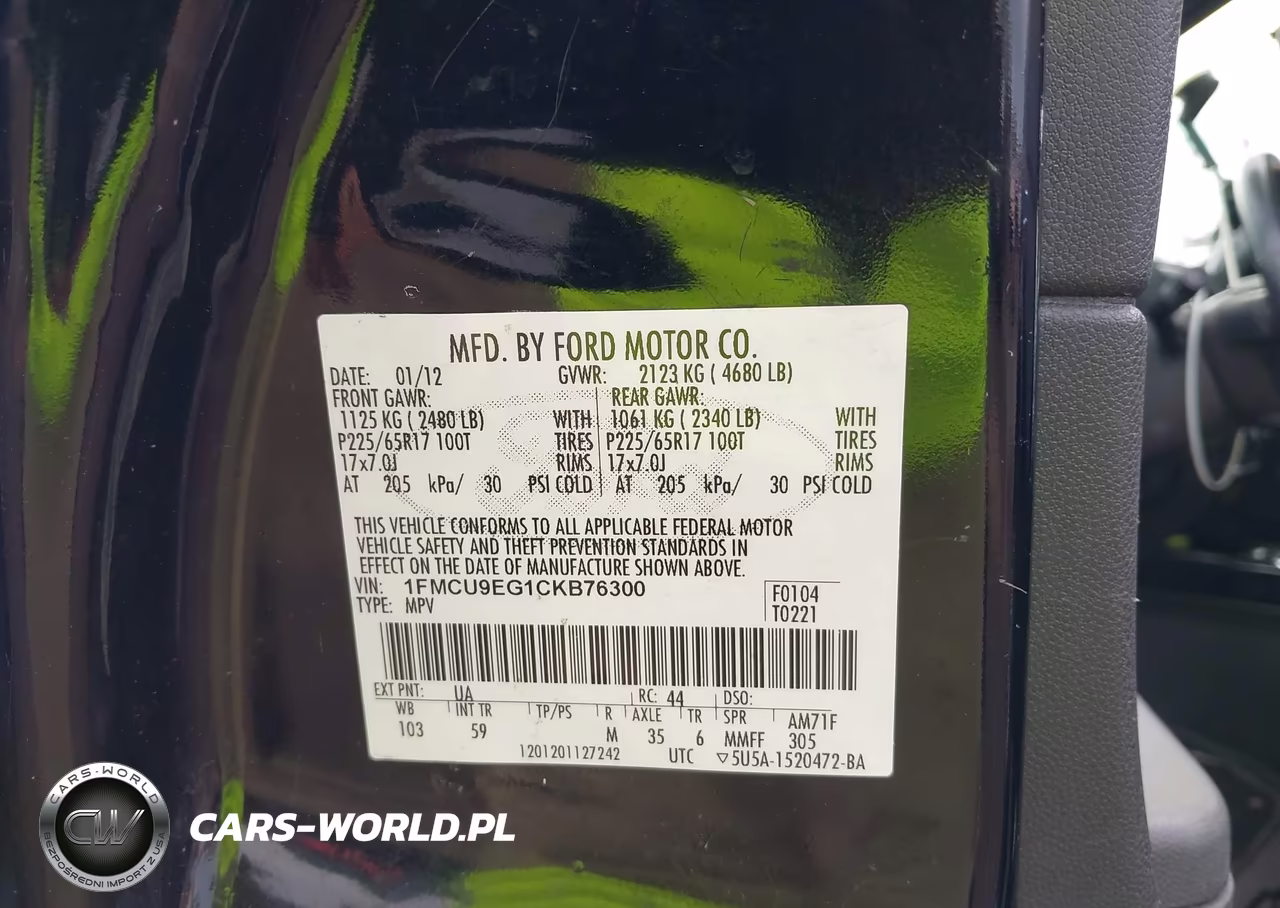 2012 Ford Escape Limited VIN:1FMCU9EG1CKB76300 - 9