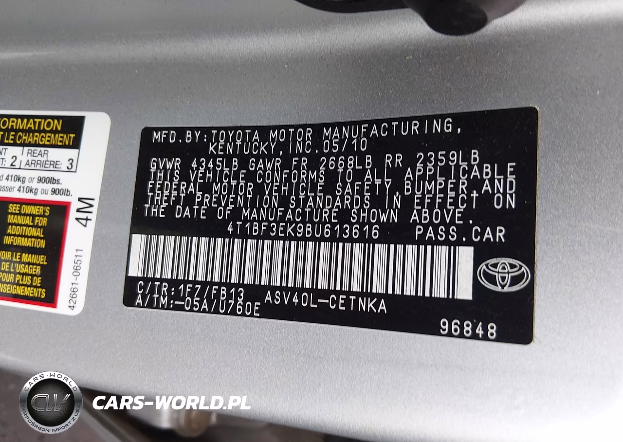 2011 Toyota Camry Le VIN:4T1BF3EK9BU613616 - 9