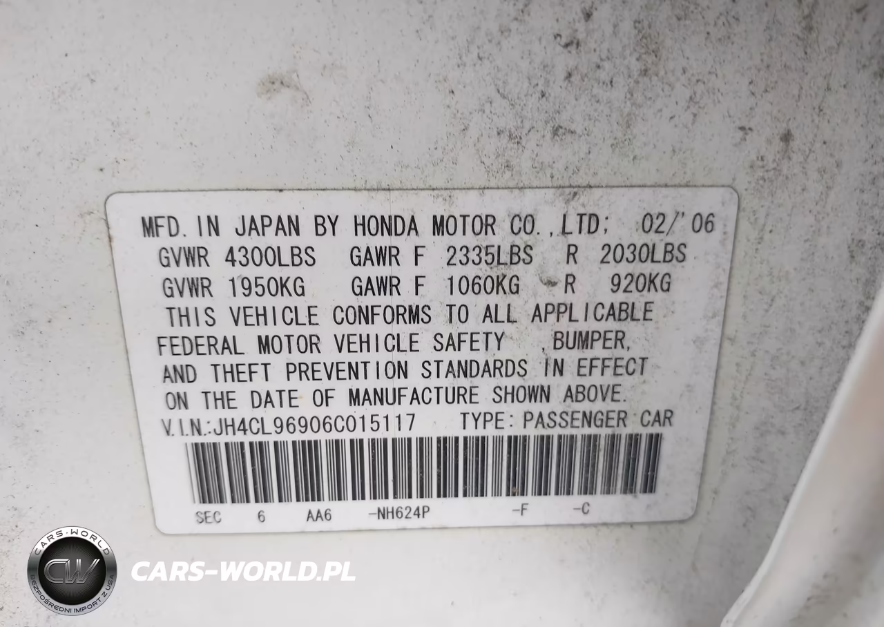 2006 Acura Tsx VIN:JH4CL96906C015117 - 9