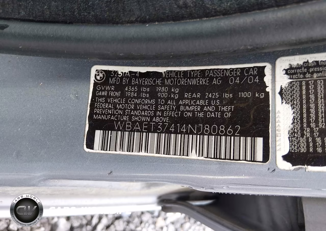 2004 BMW 325I VIN:WBAET37414NJ80862 - 9
