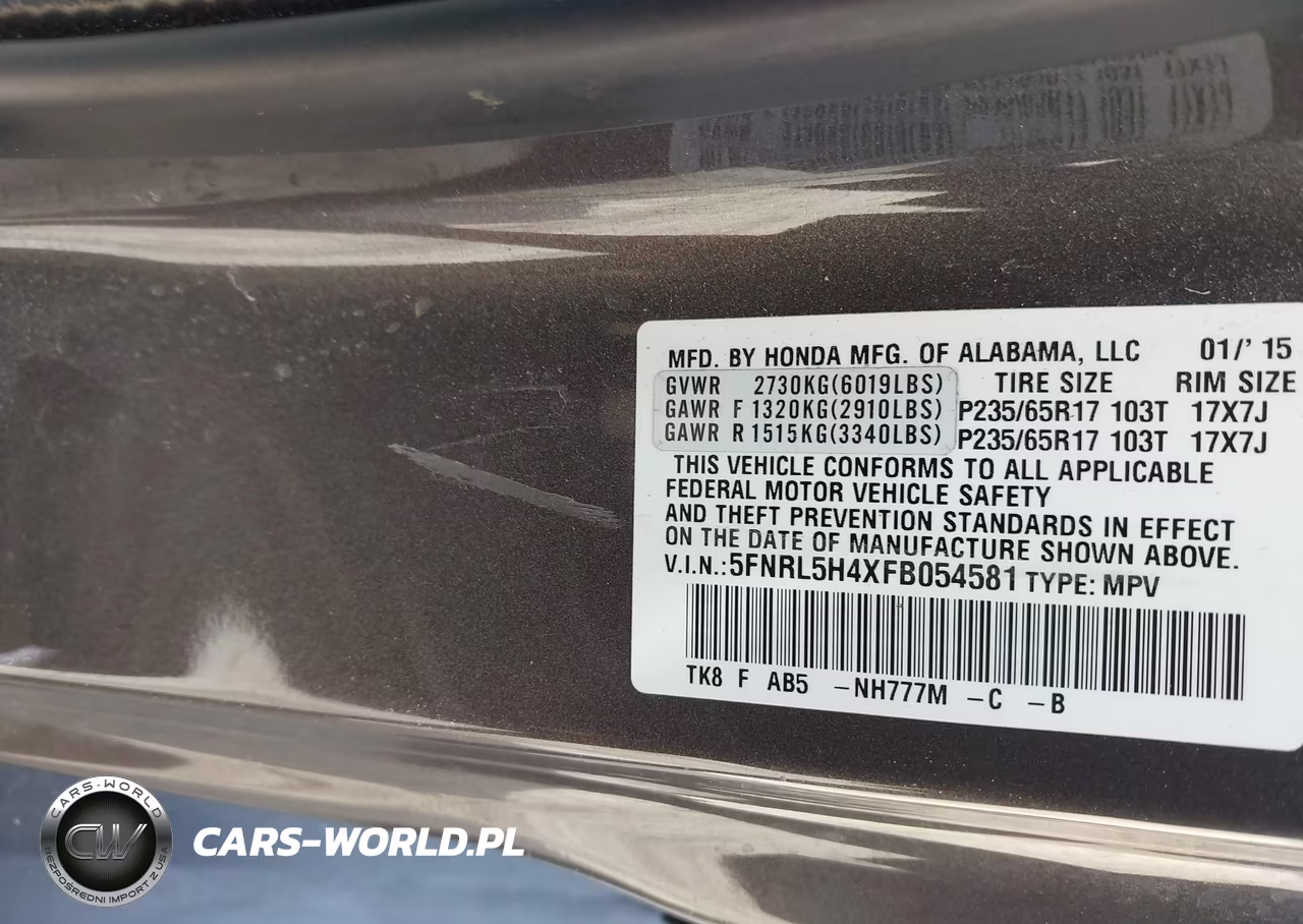 2015 Honda Odyssey Ex VIN:5FNRL5H4XFB054581 - 9