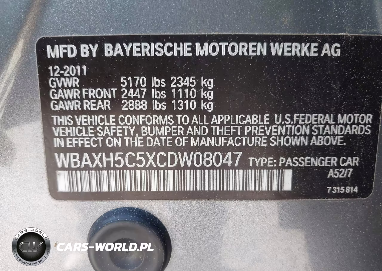 2012 BMW 528I xDrive VIN:WBAXH5C5XCDW08047 - 9