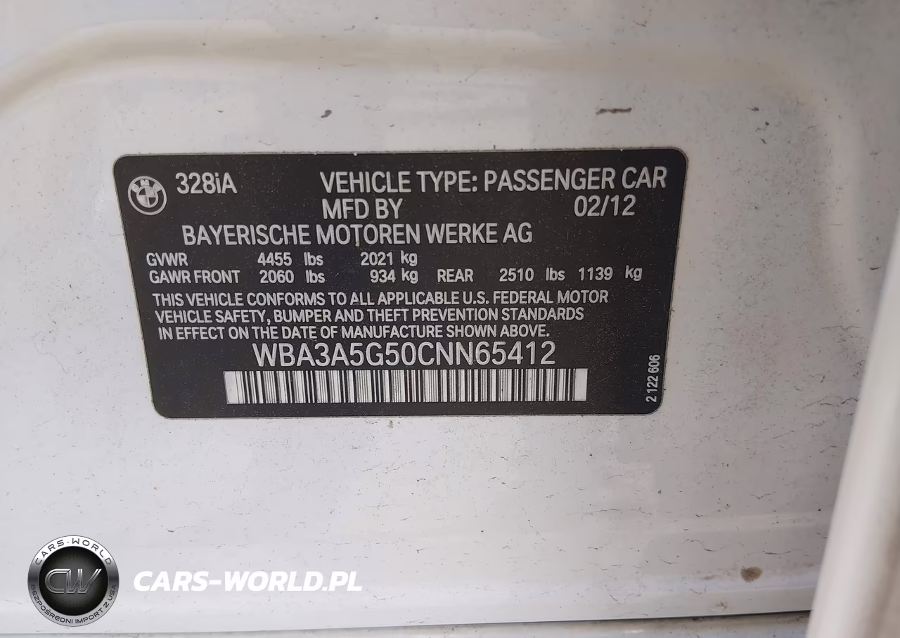 2012 BMW 328I VIN:WBA3A5G50CNN65412 - 9