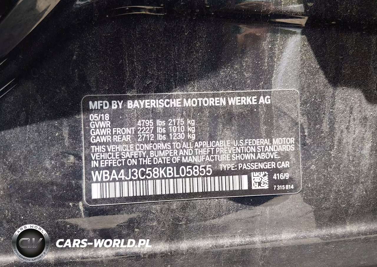 2019 BMW 430I Gran Coupe xDrive VIN:WBA4J3C58KBL05855 - 9