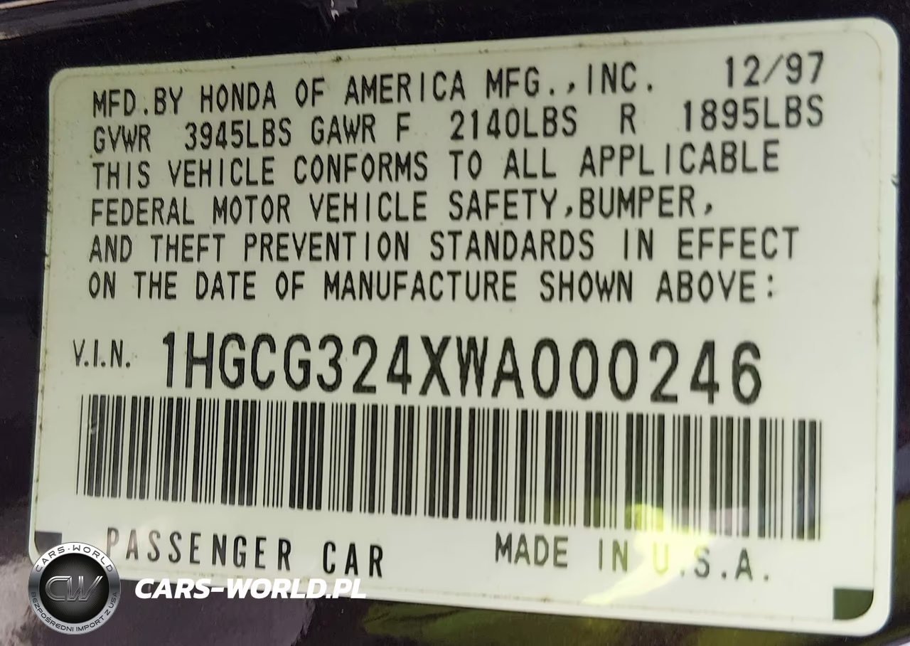 1998 Honda Accord Lx VIN:1HGCG324XWA000246 - 9