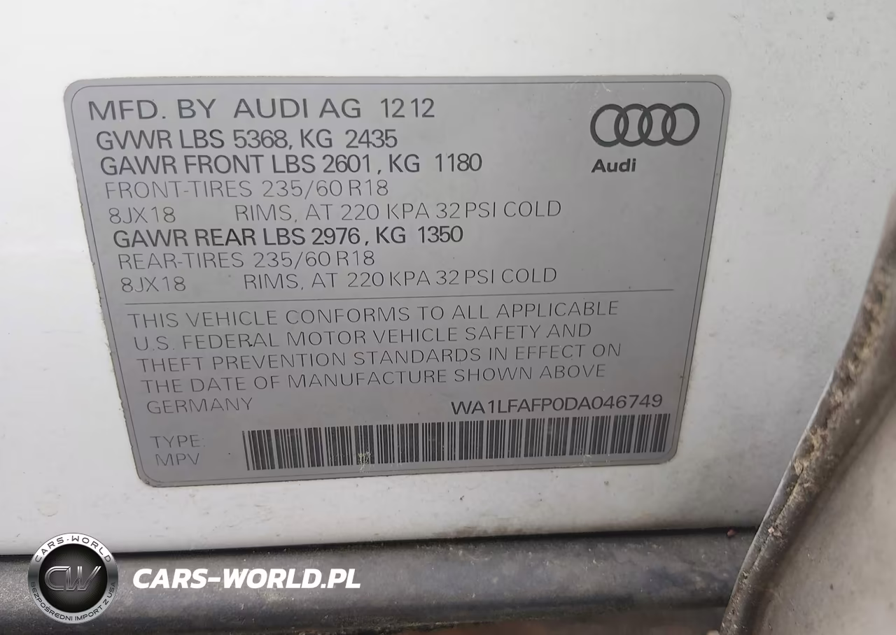 2013 Audi Q5 2.0T Premium VIN:WA1LFAFP0DA046749 - 9