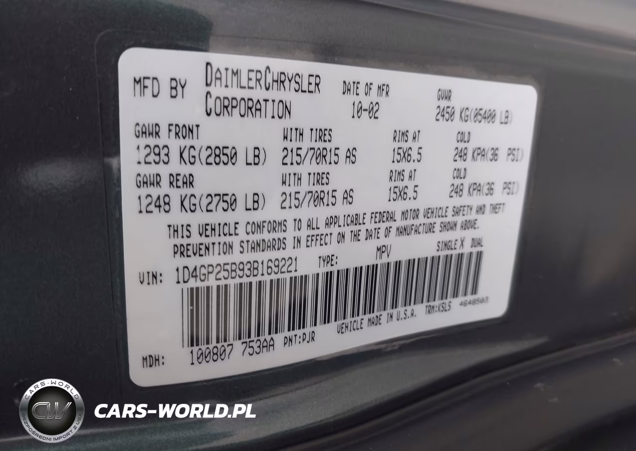 2003 Dodge Caravan Se VIN:1D4GP25B93B169221 - 9